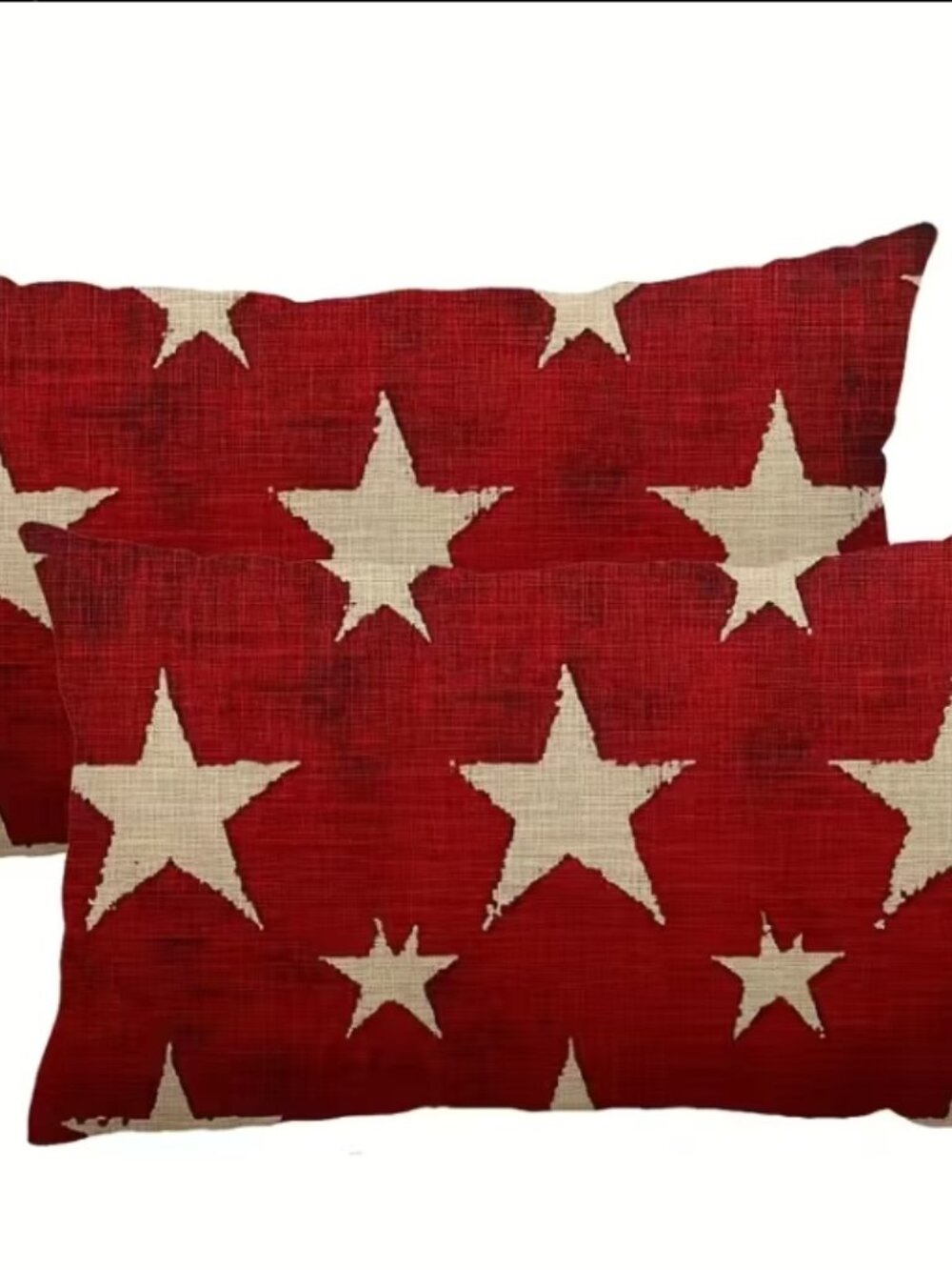 Last One! NEW Set of 2 Patriotic Red Pillow Covers 12 x 20